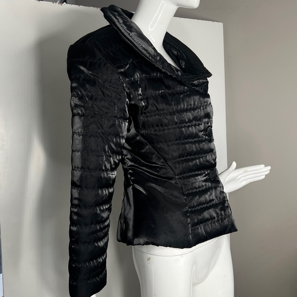 Lanvin Sz 42 US 6 Silk Quilted Button Front Fitted Jacket